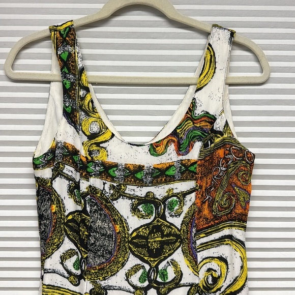 Platinum Dorothy Schoelen Vintage Colorful
Abstract Print Rayon Tank Mini Dress - Picture 3 of 8